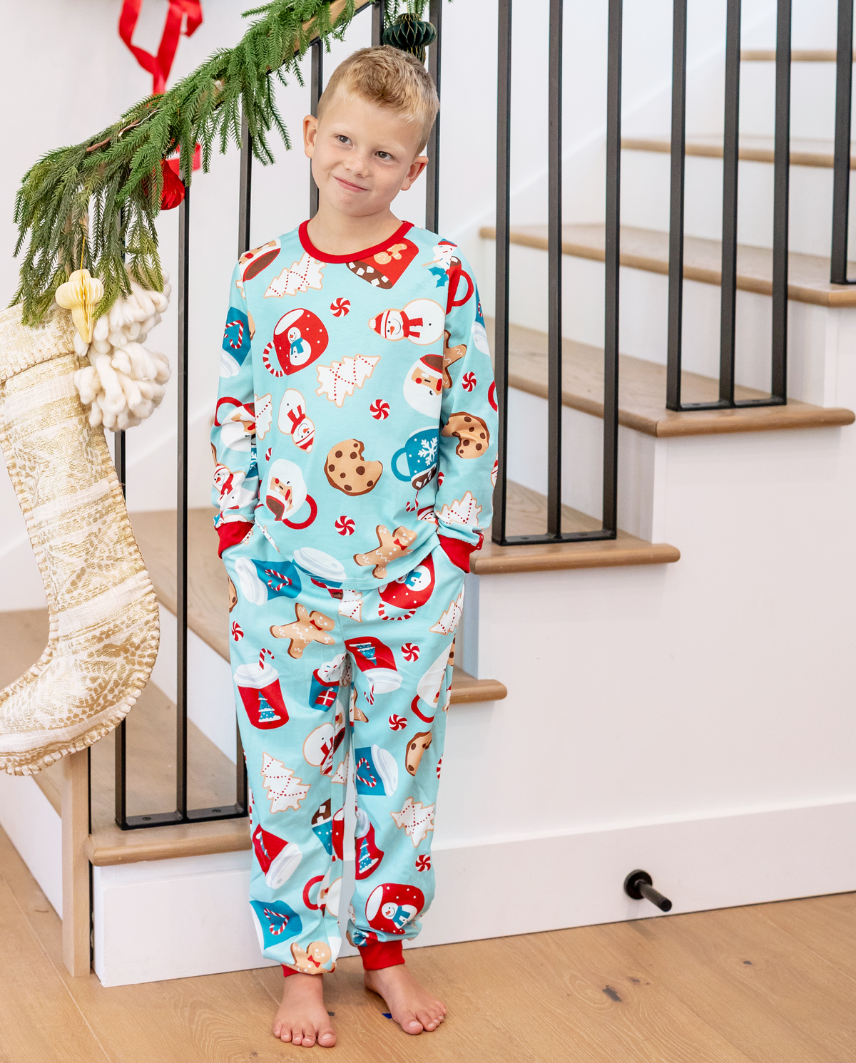 PatPat Family Matching Christmas Pajamas Mug & Gingerbread Print Blue