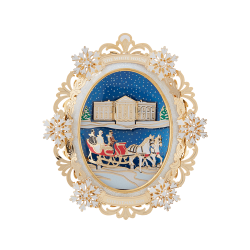 2004 White House Christmas Ornament, A First Family's Sleigh Ride