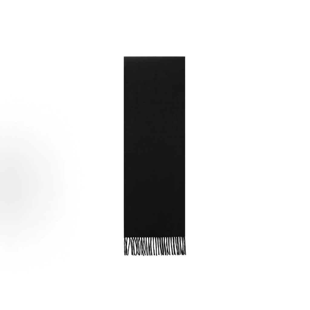 Black Dotted Monogram Reversible Fringed Winter Scarf