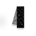 Black‑Grey Alphabet Monogram Reversible Fringed Winter Scarf