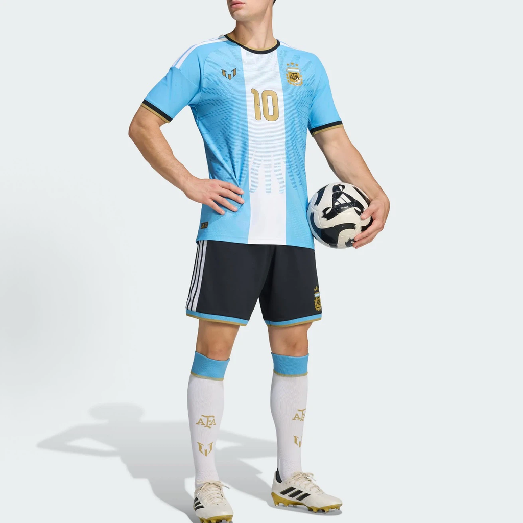 Messi 26 Season #10 Away Soccer Jersey, Player Version, Men Slim Fit Short Sleeve Crew Neck Striped Quick Dry Football Shirt