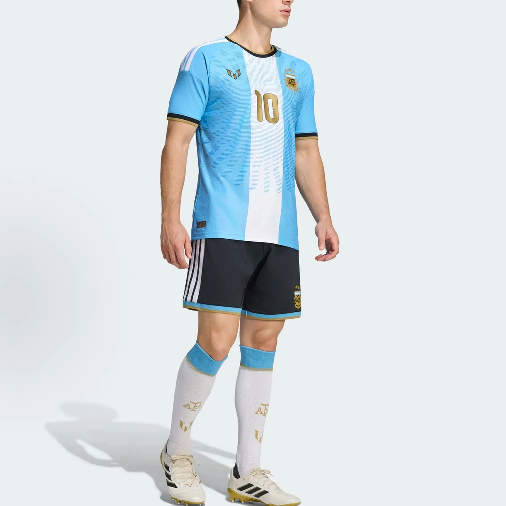 Messi 26 Season #10 Away Soccer Jersey, Player Version, Men Slim Fit Short Sleeve Crew Neck Striped Quick Dry Football Shirt