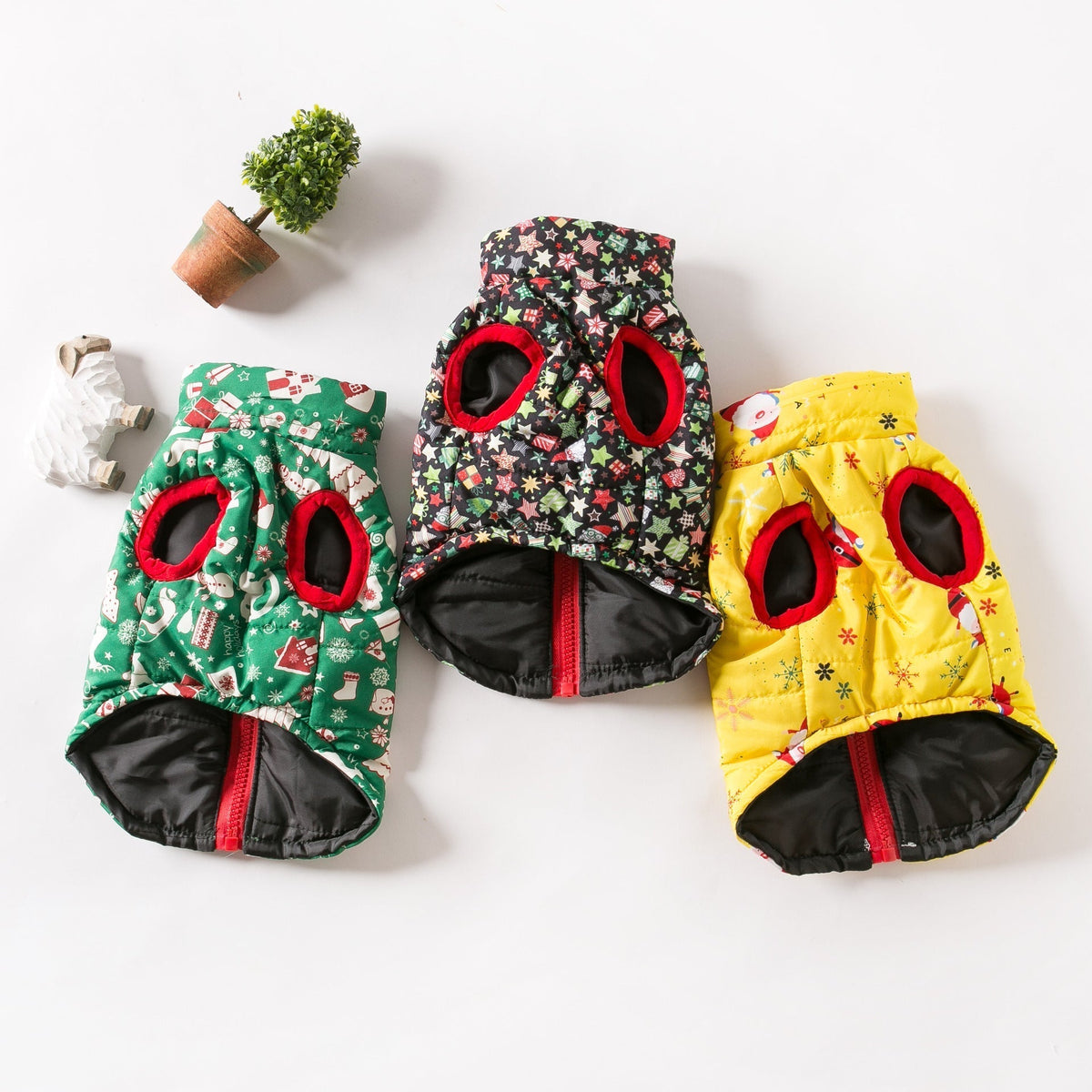 Christmas Star&Santa Printed Dog Jacket Vest